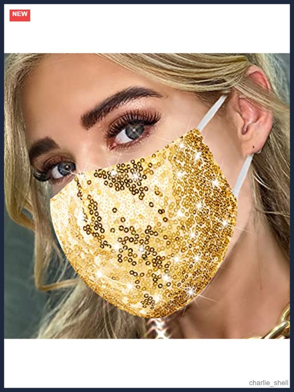 Sequin Face Cover Adjustable Ear Loops Reusable Masquerade Party Rave Festival